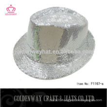 Wholesale Cheap White Sequin Fedora Hat